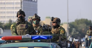 Iraqi security forces arrived at the scene where it was reported that a person named Abu Takva al-Saidi, one of the leaders of the Nuceba Movement, a Shiite force affiliated with Hashd al-Shaabi was killed in a U.S. attack, Baghdad, Iraq, Jan. 4, 2024. (AA Photo)