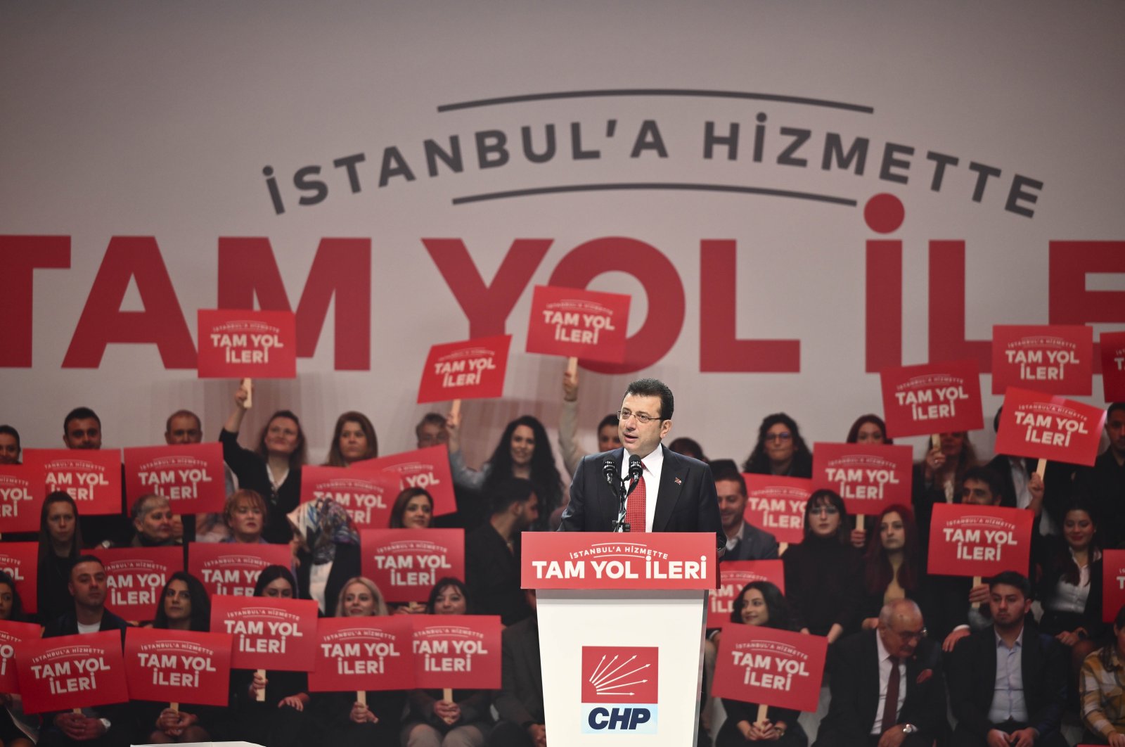 Istanbul Mayor Ekrem Imamoğlu speaks at the event, in Istanbul, Türkiye, Jan. 5, 2024. (AA Photo)