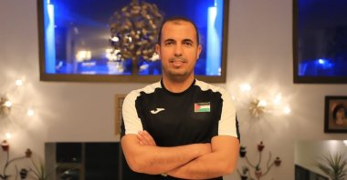 Hani al-Masdar, coach of Palestine’s Olympic football team, poses for a photo. (Courtesy of Palestinian Football Association)