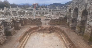 The findings unearthed during the excavations at the ancient city of Stratonikeia secured spots among the top 10 most significant archaeological discoveries of 2023, in the Yatağan district of Muğla, Türkiye, Jan. 4, 2024. (IHA Photo)