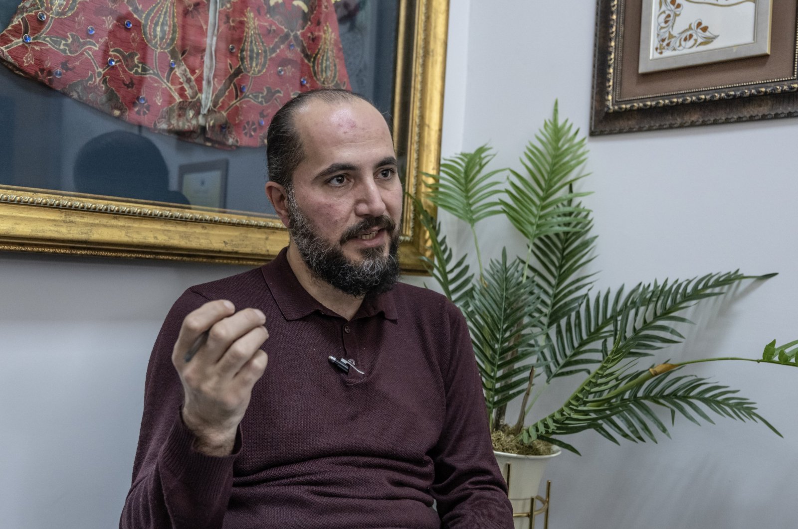 University of Health Sciences Department of Psychology lecturer Ömer Akgül speaks during an interview with Anadolu Agency (AA), Istanbul, Türkiye, Jan. 4, 2024. (AA Photo)