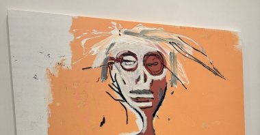 An artwork displayed in the "Basquiat x Warhol" traveling show, New York City, New York, U.S., Jan. 8, 2024. (Photo by Funda Karayel)