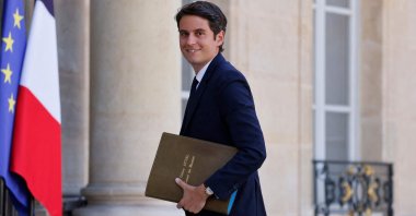 Then French Junior Minister for Public Accounts Gabriel Attal arrives at a cabinet meeting at The Elysee Presidential Palace, Paris, France, July 4, 2022. (AFP Photo)