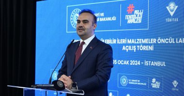 Industry and Technology Minister Mehmet Fatih Kacır speaks at an opening ceremony in Istanbul, Türkiye, Jan. 5, 2024. (AA Photo)