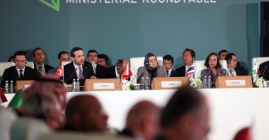 Energy and Natural Resources Minister Alparslan Bayraktar speaks during the the Ministerial Roundtable meeting as part of the Future Minerals Forum, in Riyadh, Saudi Arabia, Jan. 9, 2023. (AA Photo)