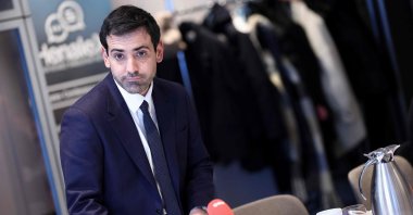 French European MP and President of the Renew Europe Group Stephane Sejourne arrives for a news conference on Renew Europe priorities in the coming election year in Brussels, on Jan. 9, 2024. (AFP Photo)