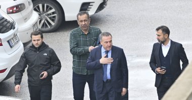 Former Ankaragücü President Faruk Koca (2nd R) leaves the courthouse, Ankara, Türkiye, Jan. 9, 2024. (AA Photo)