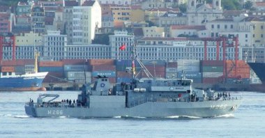 A minesweeping vessel of the Turkish navy photographed in the Bosporus, Istanbul, Türkiye, in this undated photo. (AA Photo)