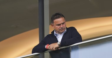 Marc Overmars looks on during the Belgium Pro League Supercup match between Royal Antwerp and Mechelen at the Bosuilstadion, Antwerpen, Belgium, July 23, 2023. (Getty Images Photo)