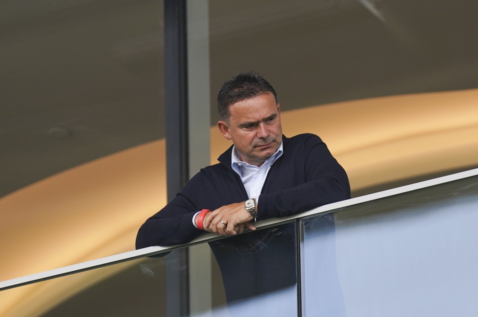 Marc Overmars looks on during the Belgium Pro League Supercup match between Royal Antwerp and Mechelen at the Bosuilstadion, Antwerpen, Belgium, July 23, 2023. (Getty Images Photo)