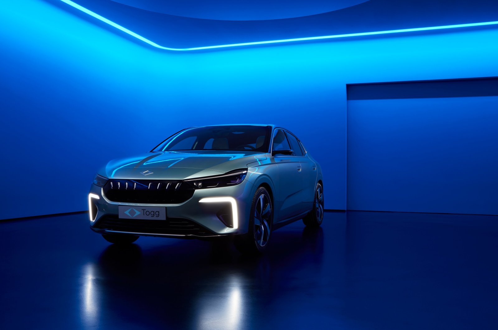 The Togg T10F, the new model of Türkiye&#039;s first domestic car brand Togg unveiled during the Consumer Electronics Show (CES) in Las Vegas, U.S., Jan. 9, 2024. (AA Photo)