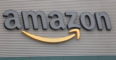 A view shows the logo of Amazon at the Amazon Fulfillment Center during a media tour ahead of the holiday season in Tepotztlan, Mexico, Dec. 13, 2023. (Reuters Photo)