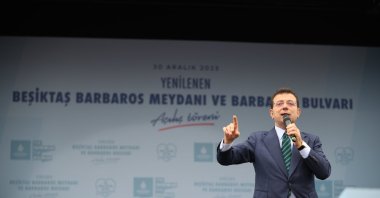 Istanbul Metropolitan Municipality Mayor Ekrem Imamoğlu is seen at an opening ceremony in Istanbul's Beşiktaş district, Türkiye, Dec. 30, 2023 (AA Photo)
