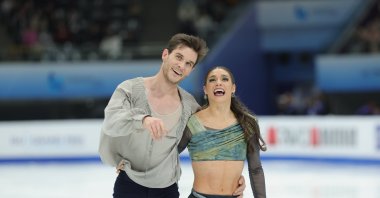 Laurence Fournier Beaudry and Nikolaj Soerensen of Canada compete in the Ice Dance Free Dance during day three of the ISU Grand Prix of Figure Skating Final at National Indoor Stadium, Beijing, China, Dec. 9, 2023. (Getty Images Photo)
