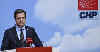 Republican People&#039;s Party (CHP) spokesperson Deniz Yücel announces the party&#039;s mayoral candidates for the upcoming local elections at CHP headquarters in Ankara, Türkiye, Jan. 10, 2024. (AA Photo)