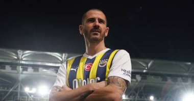Italian defender Leonardo Bonucci poses after signing for Fenerbahçe, in Istanbul, Türkiye, Jan. 11, 2024. (DHA Photo)