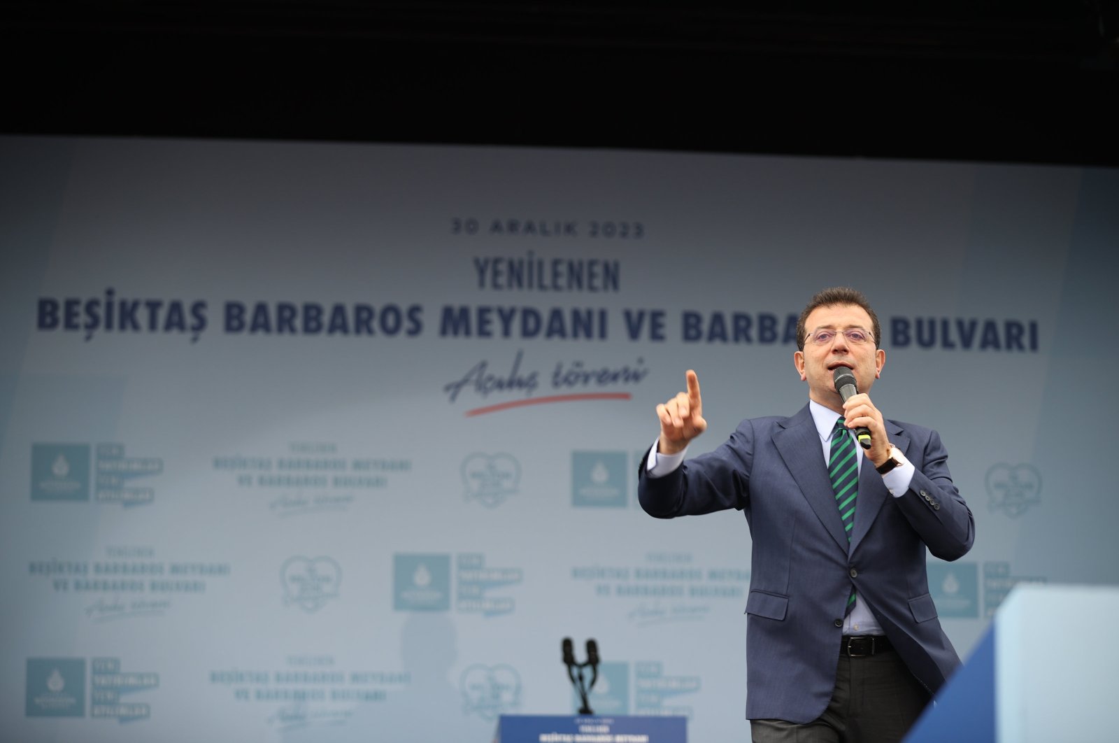 Istanbul Metropolitan Municipality Mayor Ekrem Imamoğlu is seen at an opening ceremony in Istanbul&#039;s Beşiktaş district, Türkiye, Dec. 30, 2023 (AA Photo)