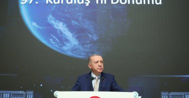 President Recep Tayyip Erdoğan delivers a speech at the event, Ankara, Türkiye, Jan. 10, 2024. (AA Photo)