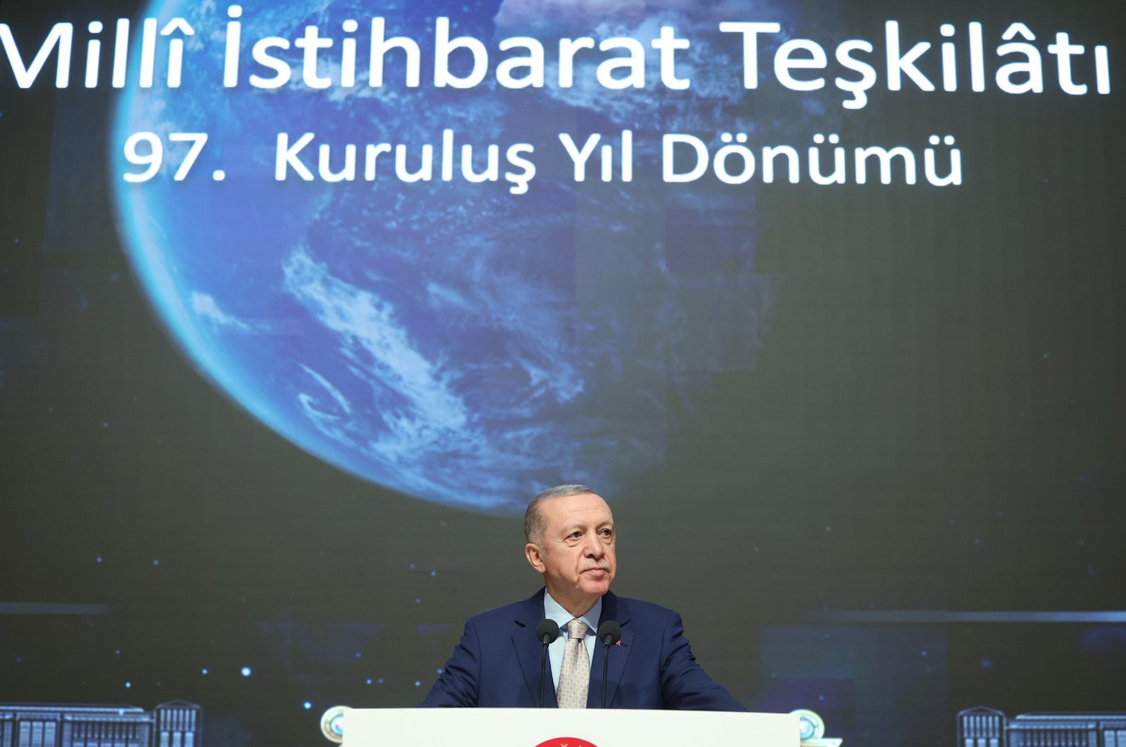 President Recep Tayyip Erdoğan delivers a speech at the event, Ankara, Türkiye, Jan. 10, 2024. (AA Photo)