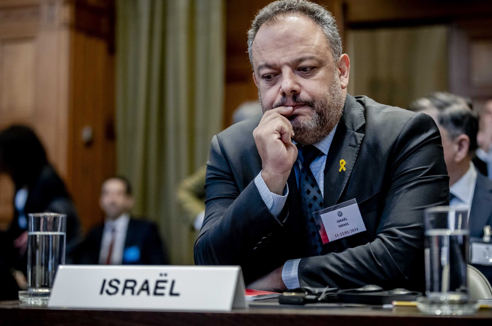 Israel&#039;s legal counselor Tal Becker prior to the hearing of the genocide case against Israel, The Hauge, The Netherlands, Jan. 12, 2024. (EPA Photo)