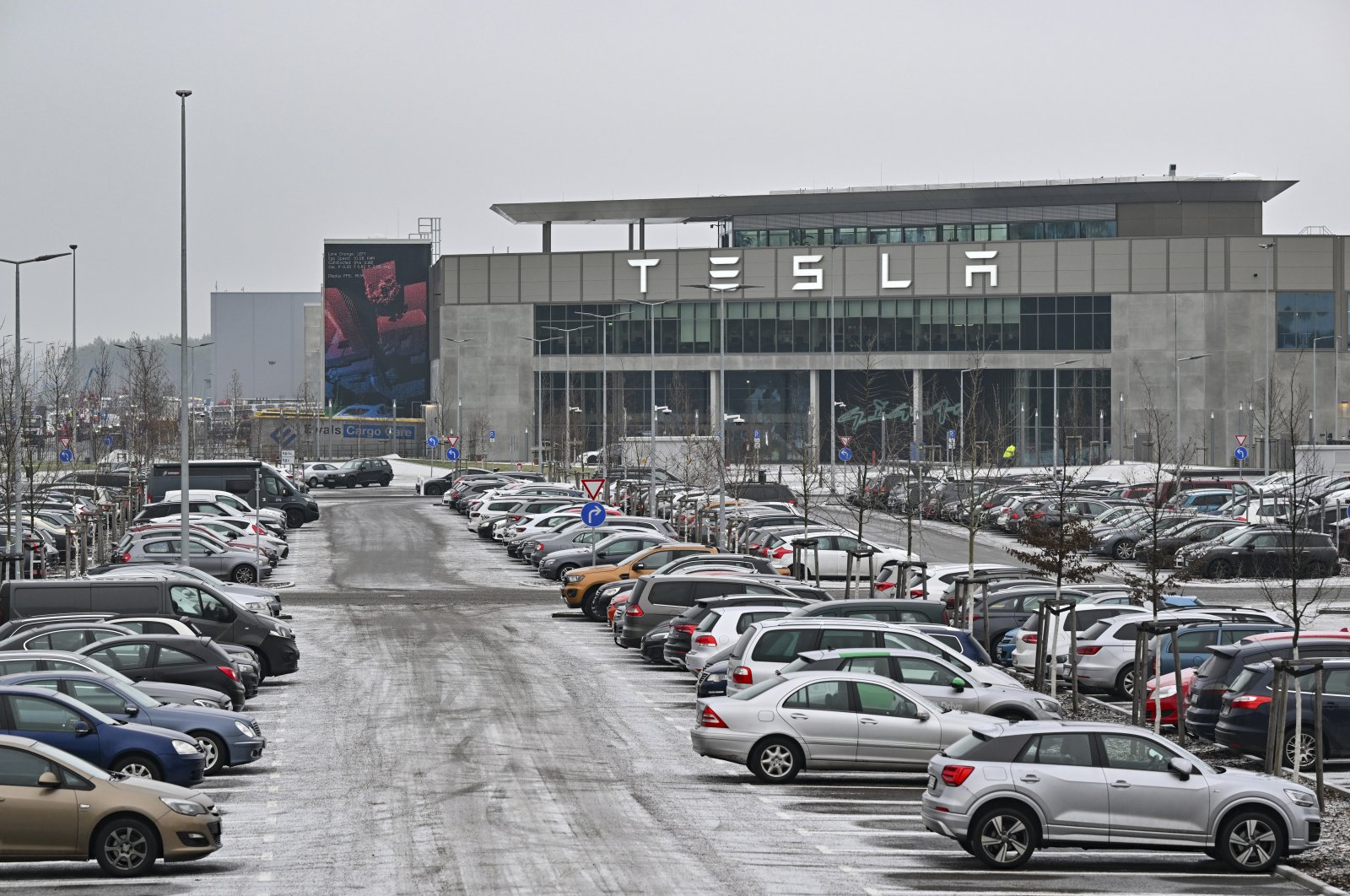 A view of the Tesla factory in Grunheide, Berlin, Germany, Jan. 12, 2024. (AP Photo)