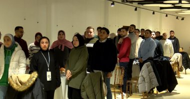 Palestinian students attend the event, in Istanbul, Türkiye, Jan. 14, 2024. (DHA Photo)