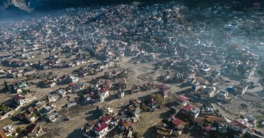 A general view of buildings damaged after major earthquakes in Hatay, southeastern Türkiye, Dec. 24, 2023. (AFP Photo)
