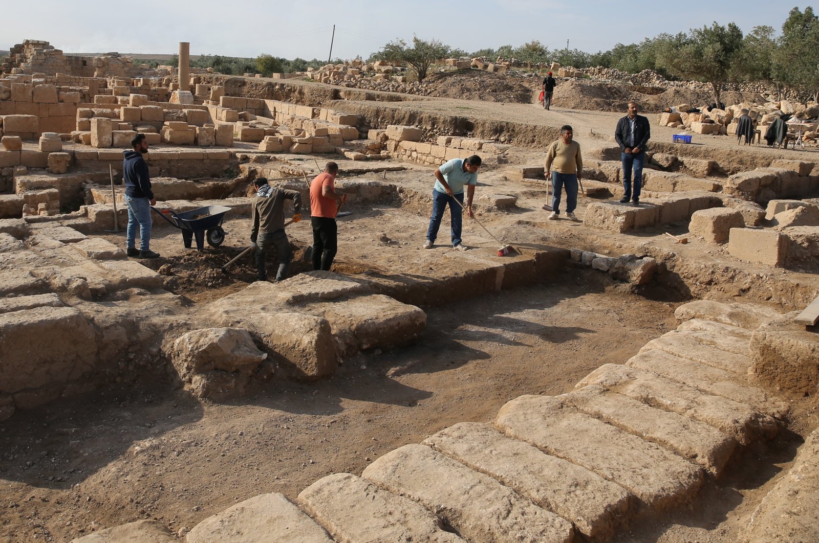 A 1,500-year-old drinking water channel is unearthed, Mardin, Türkiye, Jan. 15, 2024. (AA Photo)