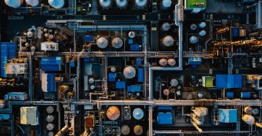 An aerial view of a petrochemical complex in South Korea. (Getty Images Photo)