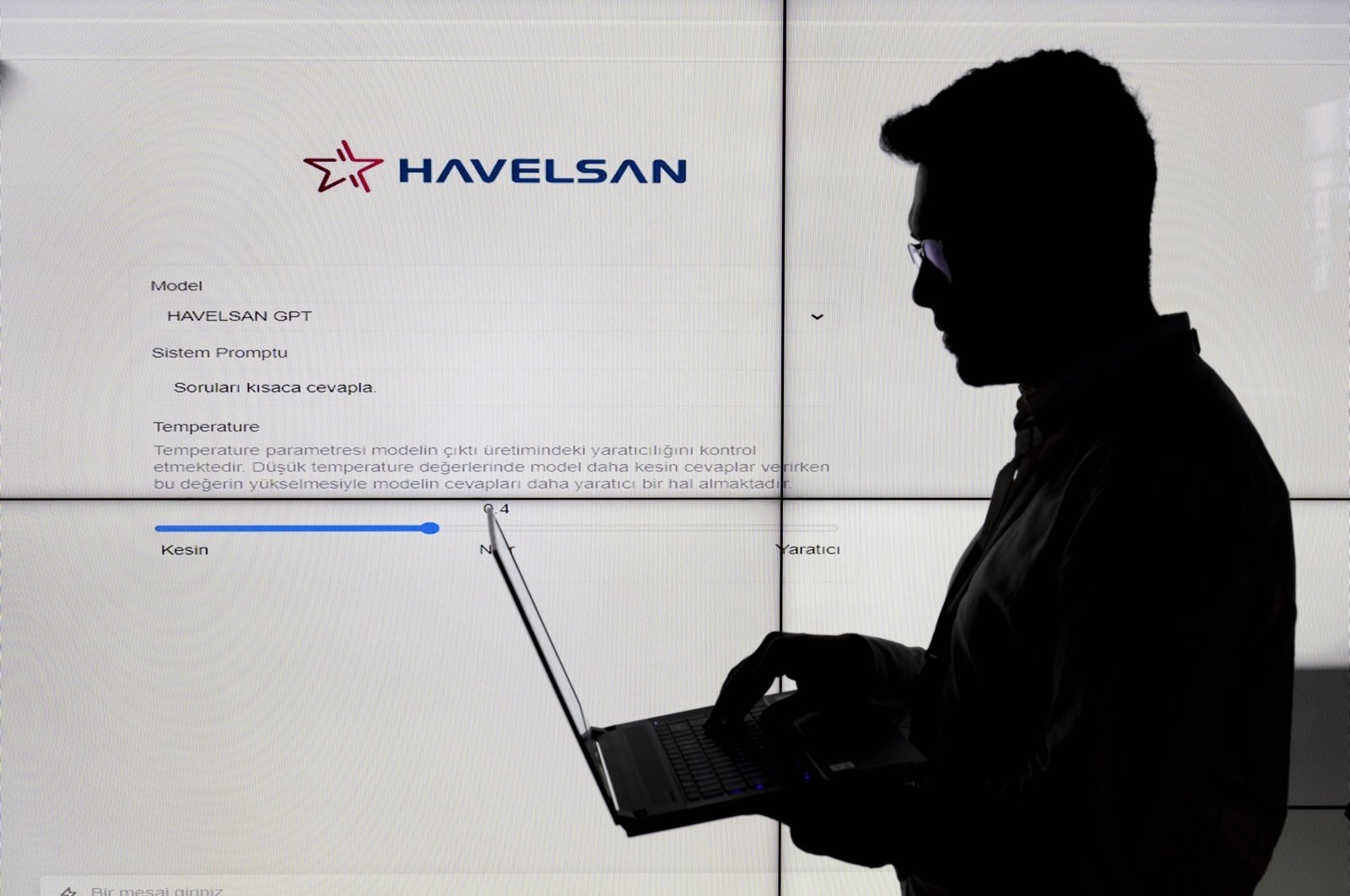 A worker looks at a computer at Havelsan headquarters, in Ankara, Türkiye, Dec. 22, 2023. (AA Photo)