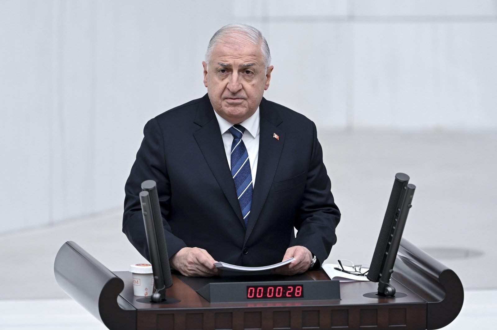 Defense Minister Yaşar Güler addresses Parliament, Ankara, Türkiye, Jan. 16, 2024. (AA Photo)