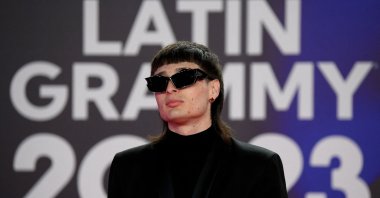 Mexican musician Peso Pluma arrives at the 24th Annual Latin Grammy Awards ceremony at the Conference and Exhibition Centre (FIBES), Sevilla, Spain, Nov. 16, 2023. (AFP Photo)