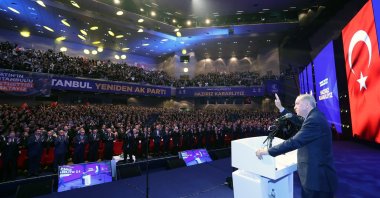 President Recep Tayyip Erdoğan addresses an event for announcing candidates, Istanbul, Türkiye, Jan. 7, 2024. (İHA Photo)