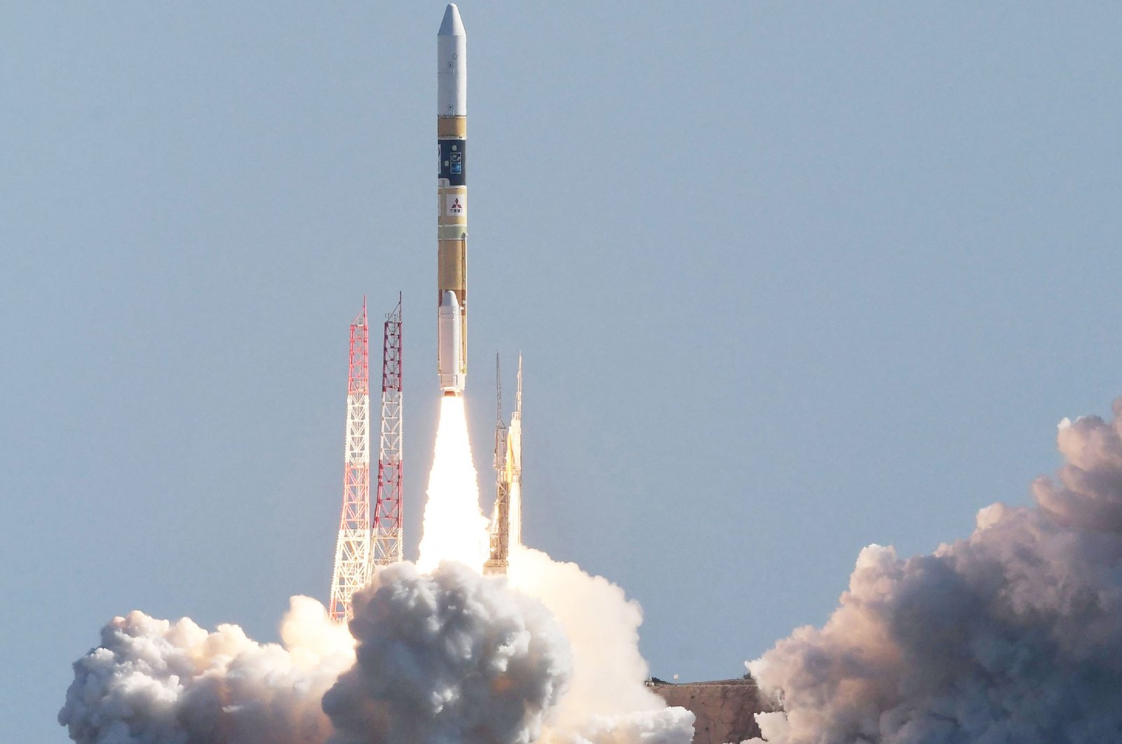 An H-IIA rocket carrying a small lunar surface probe and other objects lifts off from the Tanegashima Space Centre on Tanegashima island, Kagoshima Prefecture on Sept. 7, 2023. Japan&#039;s &quot;Moon Sniper&quot; spacecraft will attempt a historic touchdown on the lunar surface this weekend using pinpoint robotics that the country hopes can succeed where many have failed. (AFP Photo)