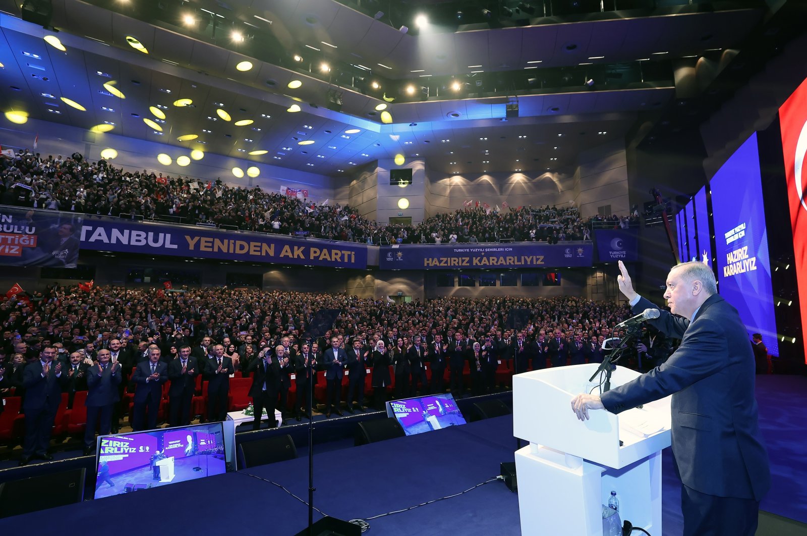 President Recep Tayyip Erdoğan addresses an event for announcing candidates, Istanbul, Türkiye, Jan. 7, 2024. (İHA Photo)