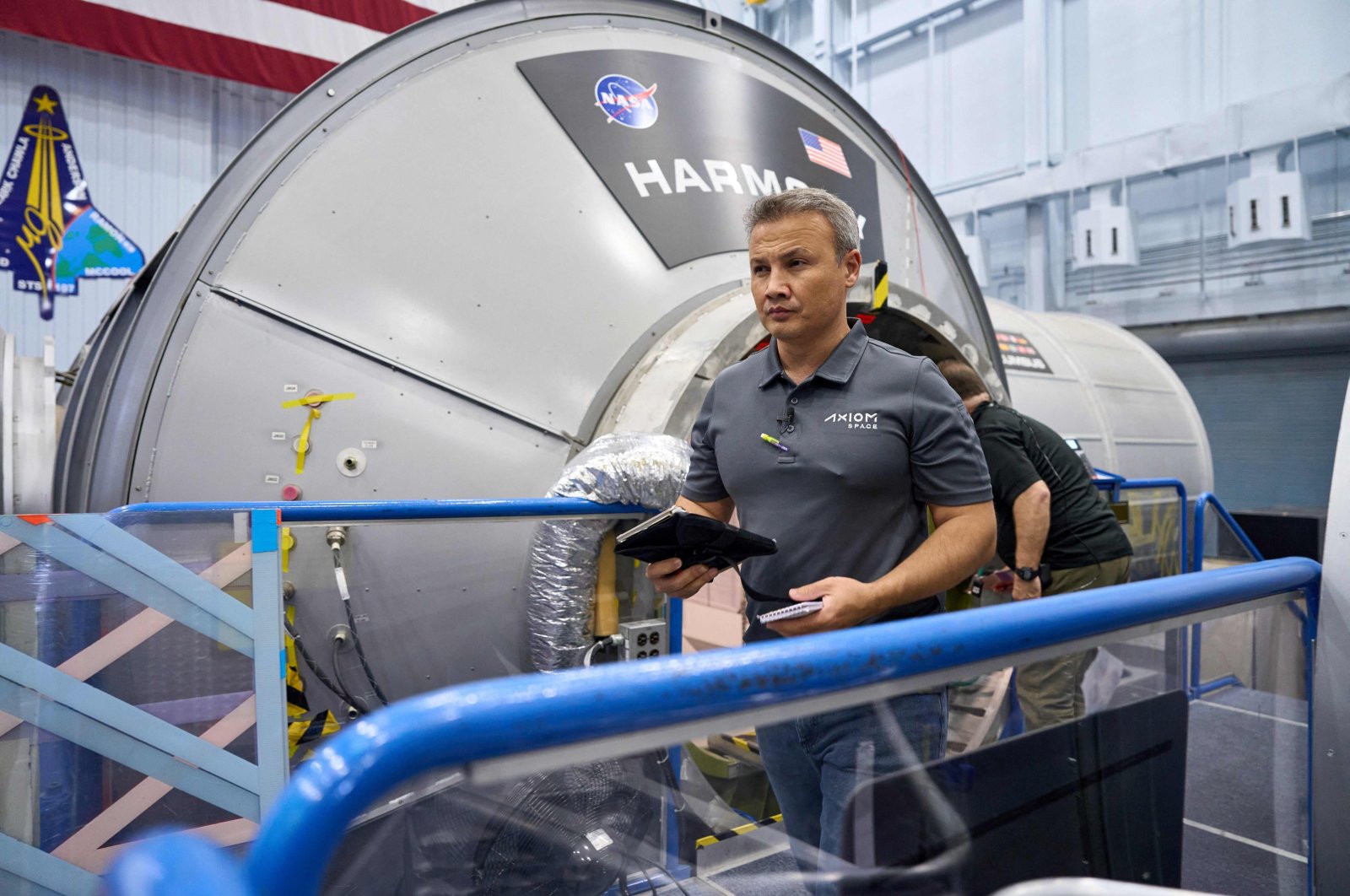 An unlocated handout picture taken on July 7, 2023 shows Turkish Astronaut Alper Gezeravcı at work at the Kennedy Space Center during the preparation of the third mission of U.S. privately funded space infrastructure &quot;Axiom Space&quot; scheduled for Jan. 17, 2024. (AFP via Axiom Space)