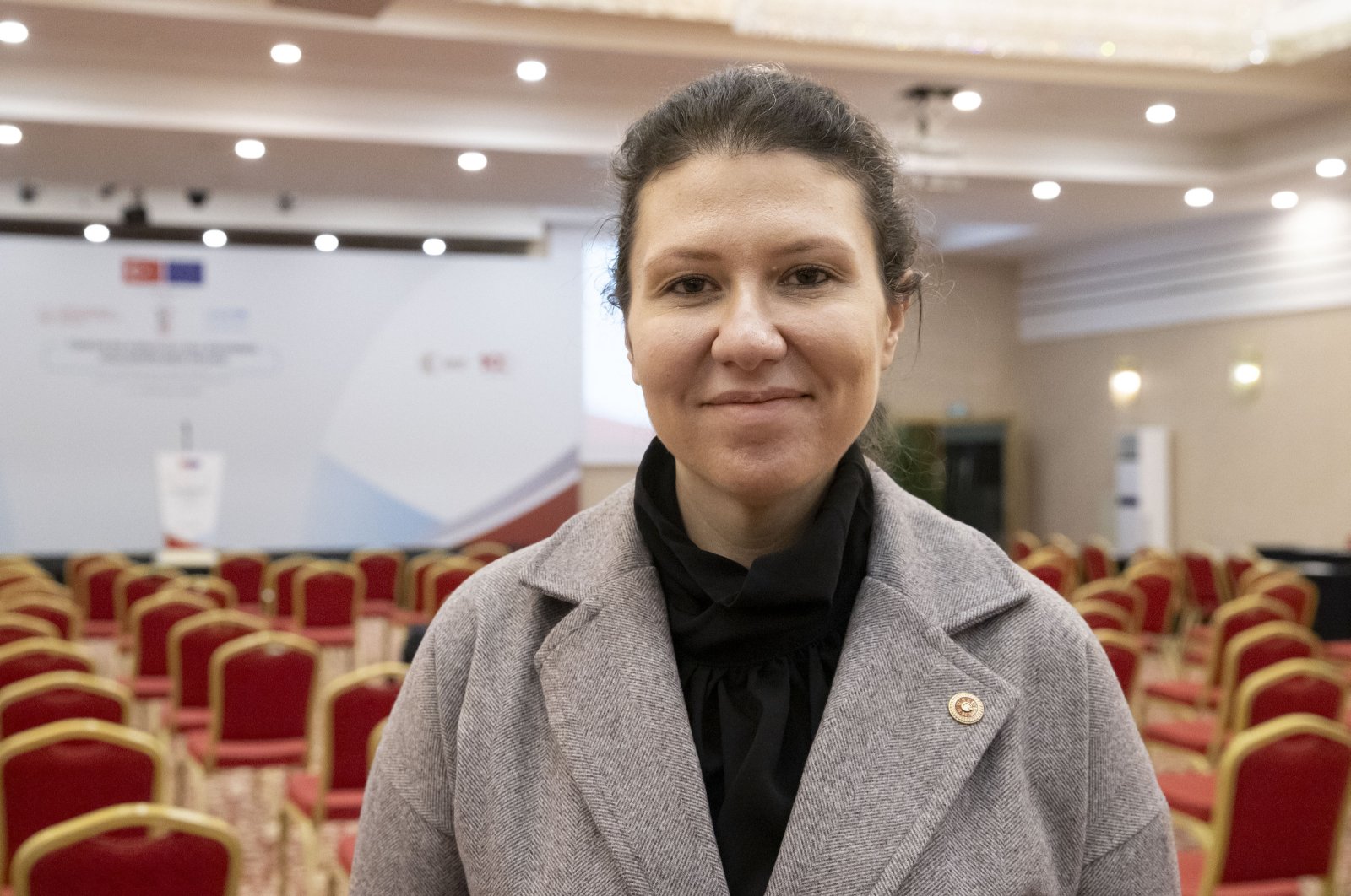 Seda Gören Bölük, a deputy of the Justice and Development Party (AK Party) in Istanbul, attends the foster family workshop, Istanbul, Türkiye, Jan. 17, 2024. (AA Photo)