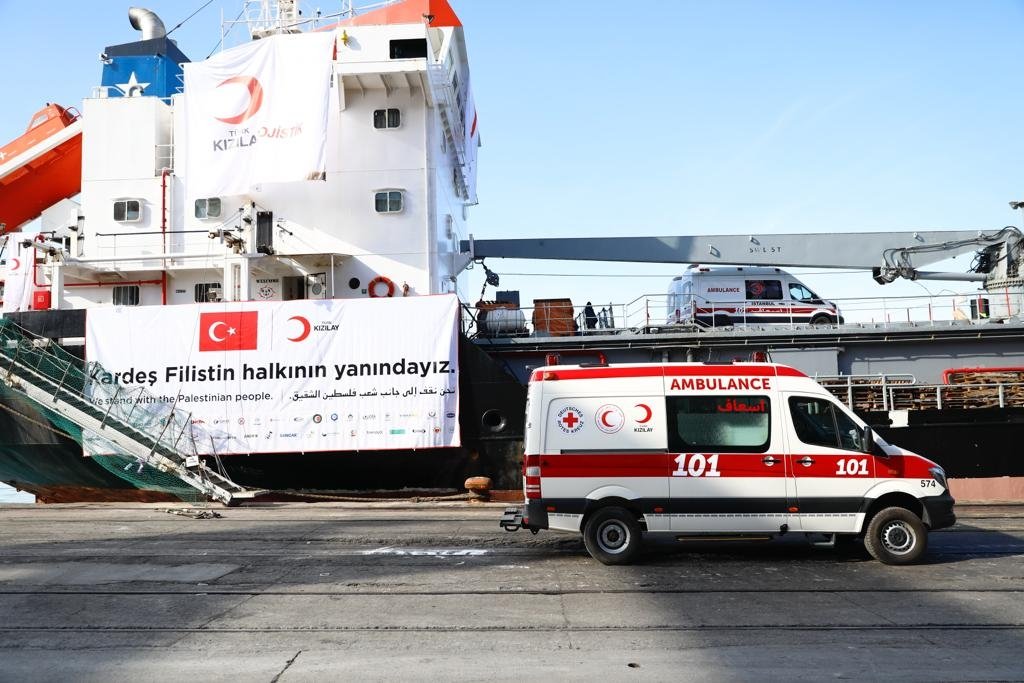Turkish Red Crescent sends off 3rd aid ship to Gaza | Daily Sabah