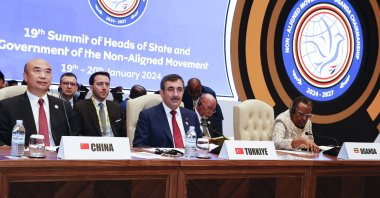 Vice President Cevdet Yılmaz attends a summit of the Non-Aligned Movement (NAM) in Kampala, Uganda, Jan. 19, 2024. (AA Photo)