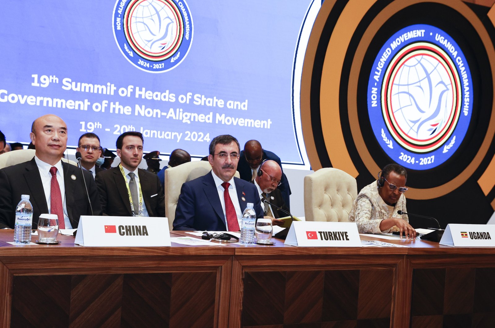 Vice President Cevdet Yılmaz attends a summit of the Non-Aligned Movement (NAM) in Kampala, Uganda, Jan. 19, 2024. (AA Photo)
