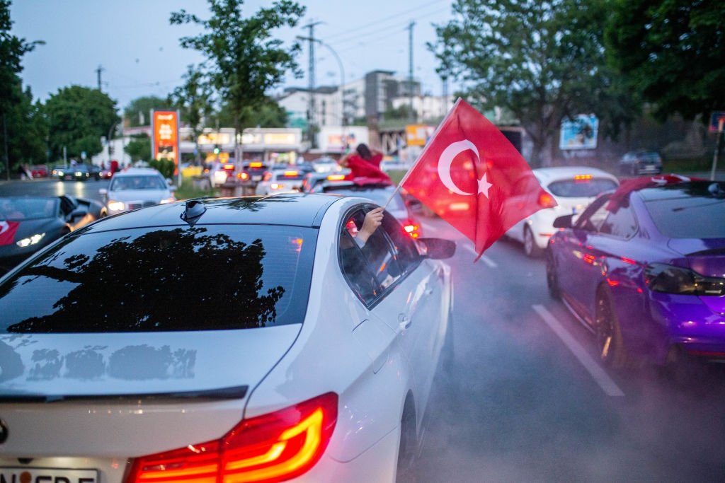 Local Turks react to preliminary election results in Turkish elections, Dortmund, Germany, May 28, 2023. (Getty Images)