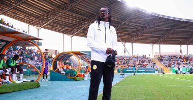 Senegal's head coach Aliou Cisse looks on during the Africa Cup of Nations (CAN) 2024 Group C football match between Senegal and Cameroon at the Stade Charles Konan Banny, Yamoussoukro, Ivory Coast, Jan. 19, 2024. (AFP Photo)
