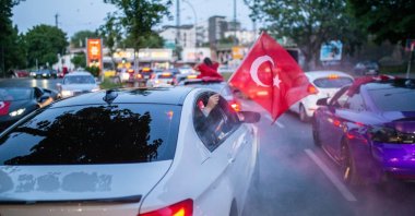 Local Turks react to preliminary election results in Turkish elections, Dortmund, Germany, May 28, 2023. (Getty Images)