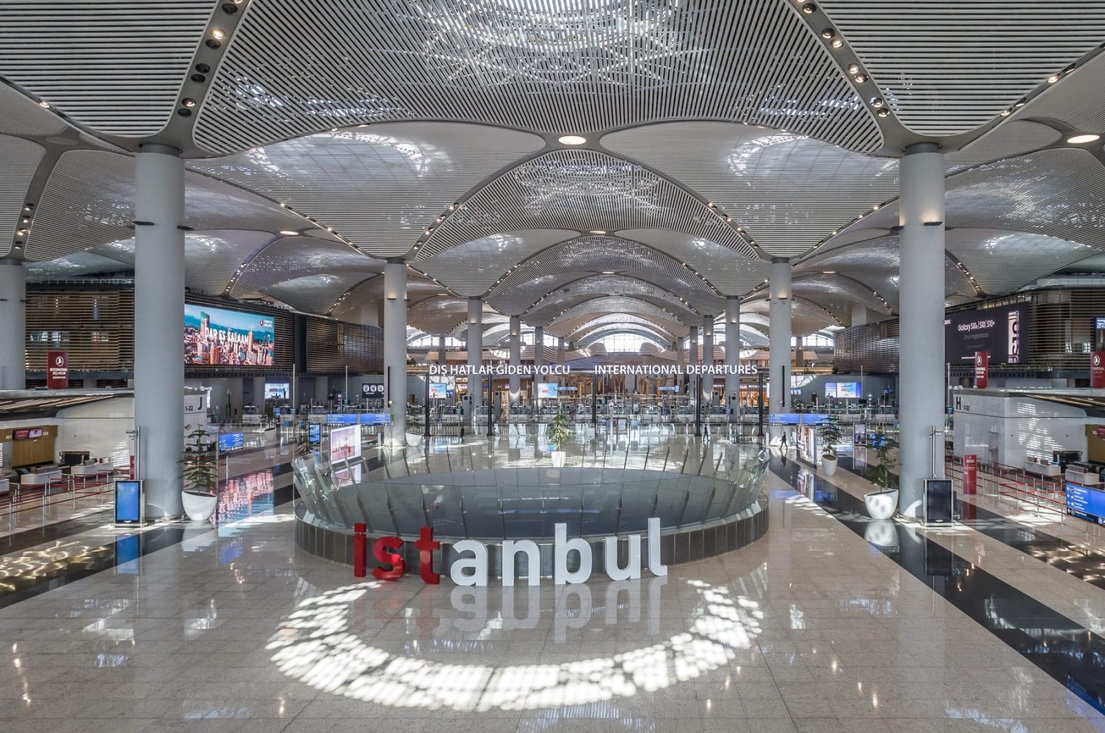 A signboard reading "Istanbul" is seen at Istanbul Airport, Istanbul, Türkiye, Jan. 4, 2024. (DHA Photo)
