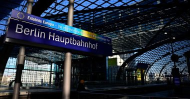 A deserted platform at the main railway station (Hauptbahnhof) is pictured in Berlin during a strike by German train drivers, Germany, Jan. 10, 2024. (AFP Photo)