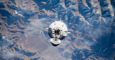 The spacecraft carrying Turkish astronaut Alper Gezeravcı docks at the International Space Station (ISS), Jan. 20, 2024. (AA Photo)