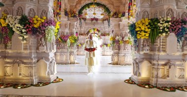 India's Prime Minister Narendra Modi attends the opening of the grand temple in Ayodhya, India, Jan. 22, 2024. (Reuters Photo)