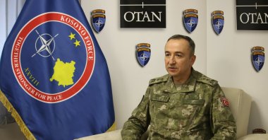 KFOR commander, Maj. Gen. Özkan Ulutaş speaks to Anadolu Agency in an interview, in this photo released on Jan. 22, 2024. (AA Photo)