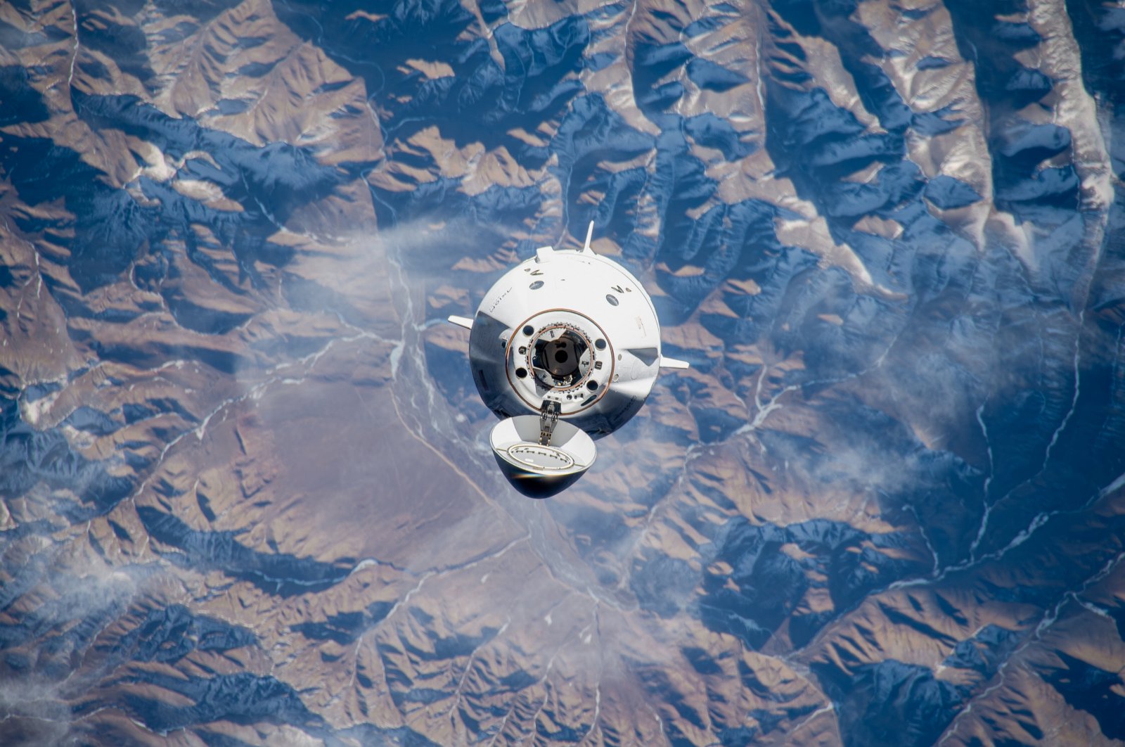 The spacecraft carrying Turkish astronaut Alper Gezeravcı docks at the International Space Station (ISS), Jan. 20, 2024. (AA Photo)