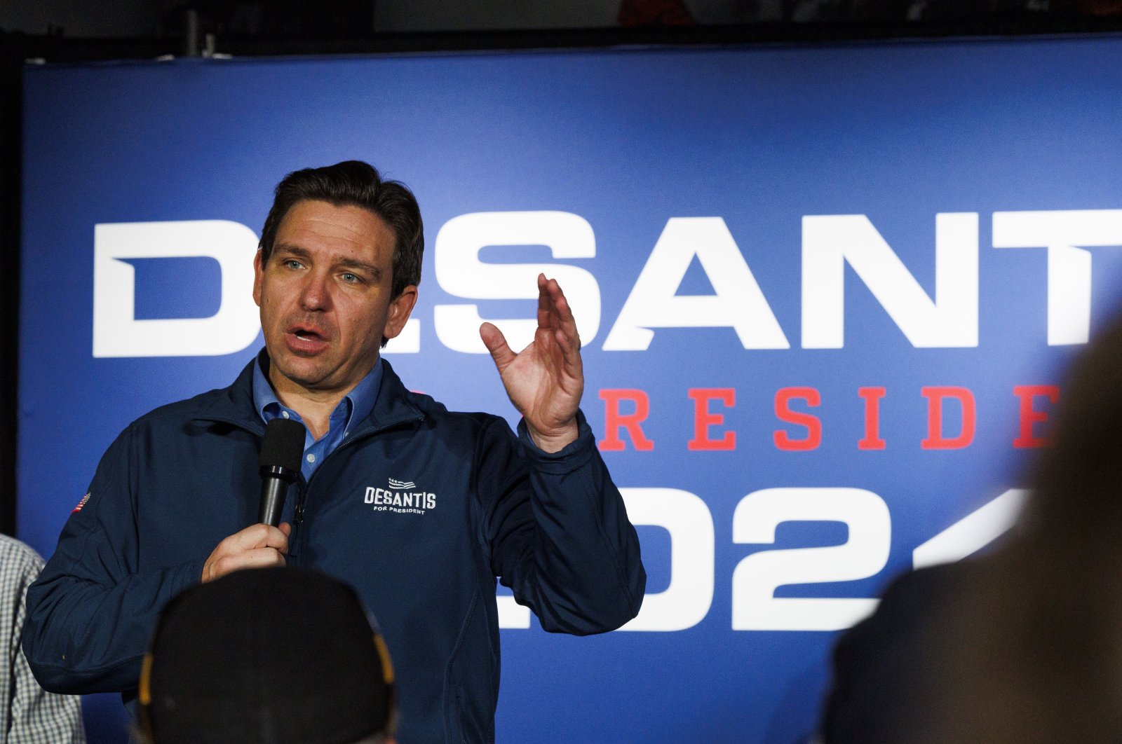 Florida Gov. Ron DeSantis addresses a crowd in Hampton, New Hampshire, U.S., Jan. 17, 2024. (EPA Photo)